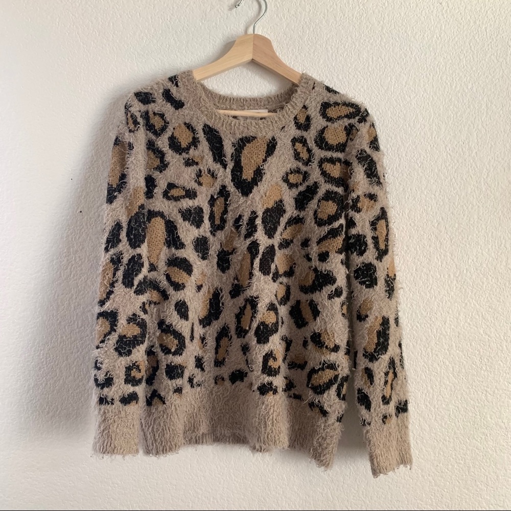 Vintage America Leopard Cheetah Fuzzy Sweater